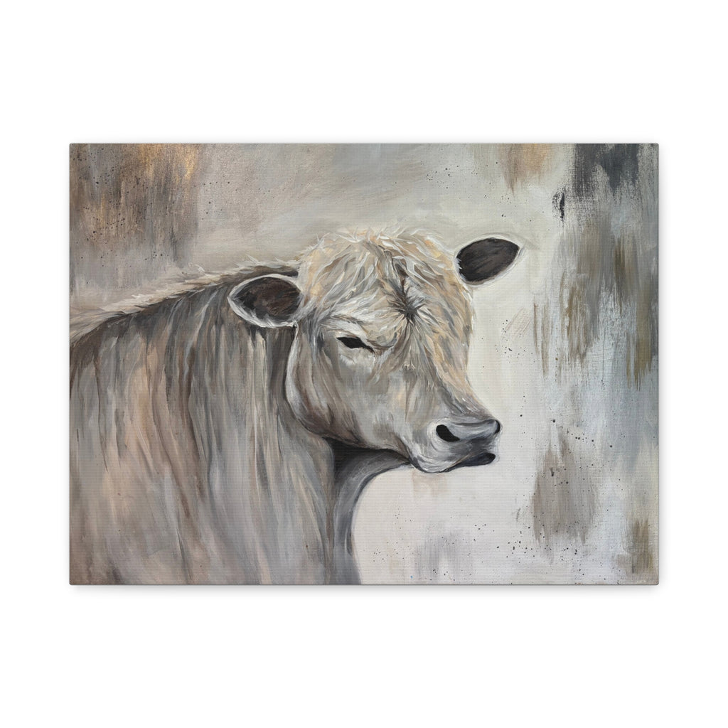 Lazy day Charolais" Printed Matte Canvas, Stretched, 1.25"