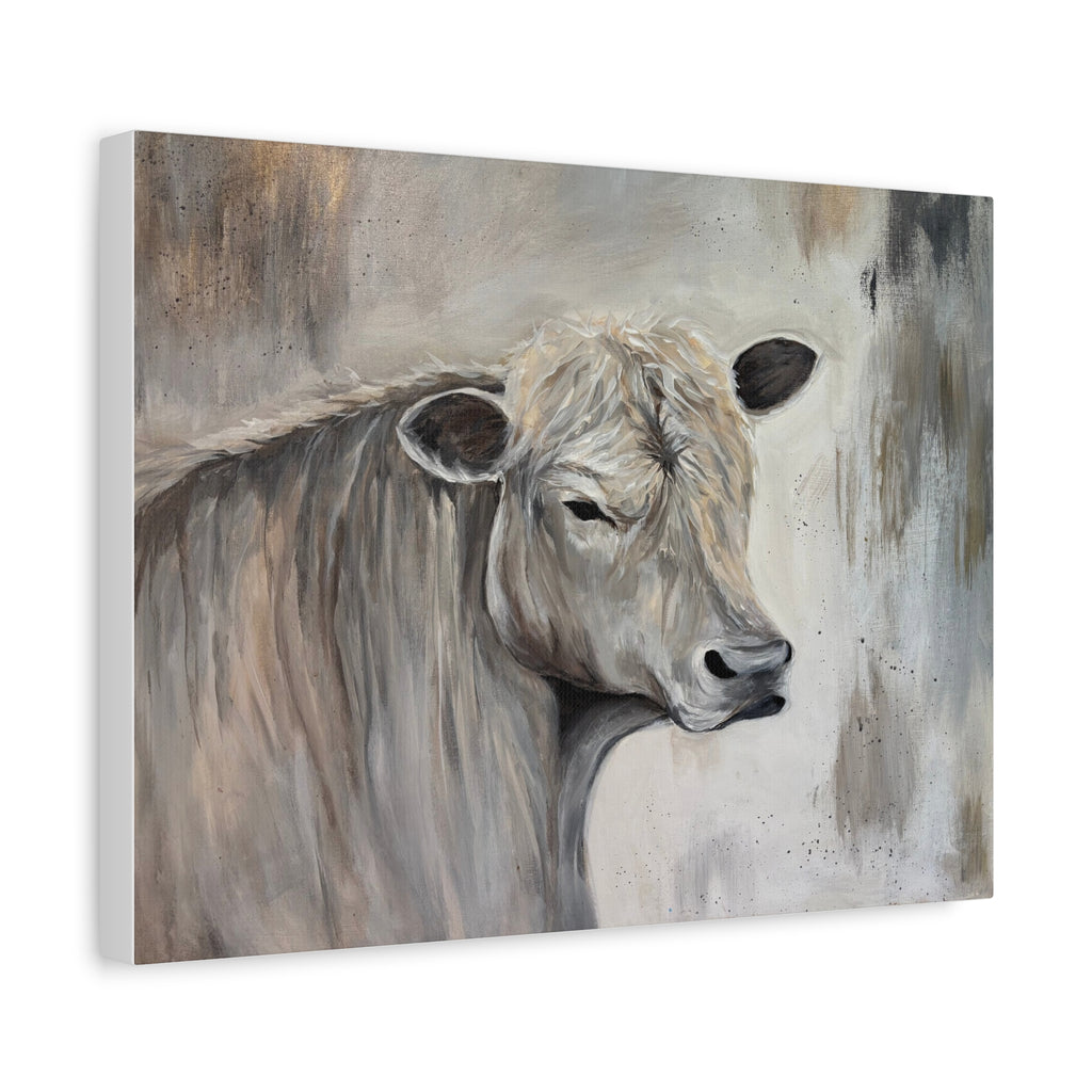 Lazy day Charolais" Printed Matte Canvas, Stretched, 1.25"
